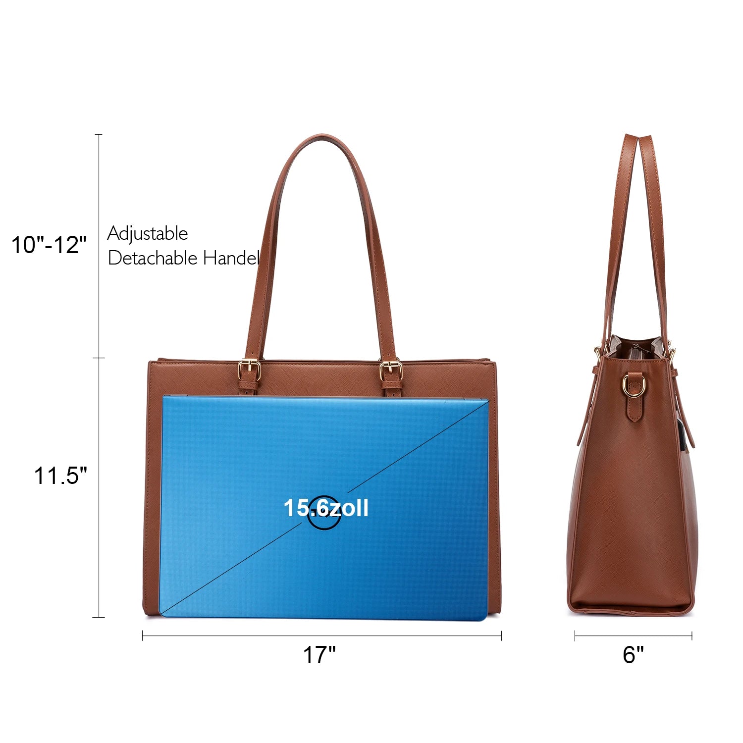 JMT-772682 Elegant 15.6 Inch PU Leather Laptop Bag Set for Women - Business Tote and Handbag