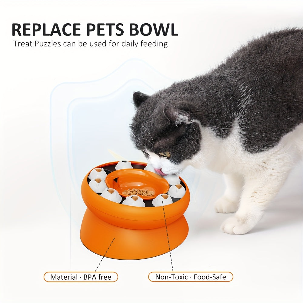 JMT-773002 Elevated Interactive Cat Slow Feeder Puzzle for Dry Food and Treats