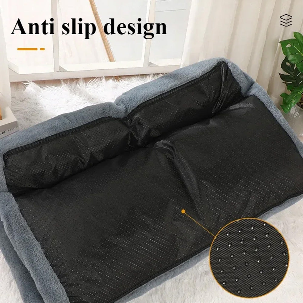 JMT-773322 Cozy Washable Plush Pet Bed for Small to Medium Cats and Dogs with Anti-Slip Design and Removable Cover