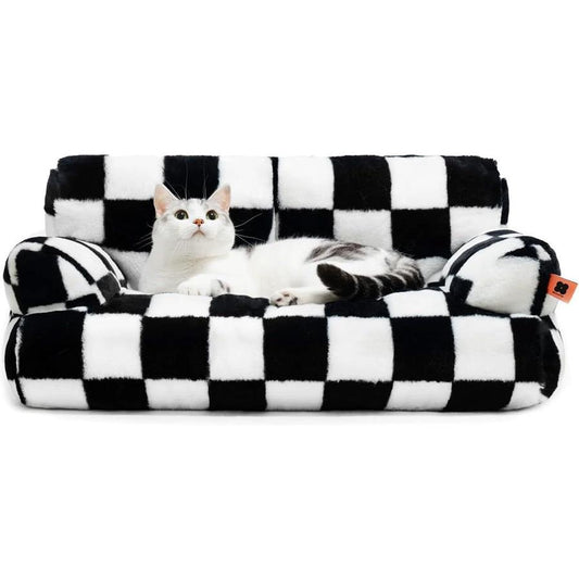 JMT-773322 Cozy Washable Plush Pet Bed for Small to Medium Cats and Dogs with Anti-Slip Design and Removable Cover