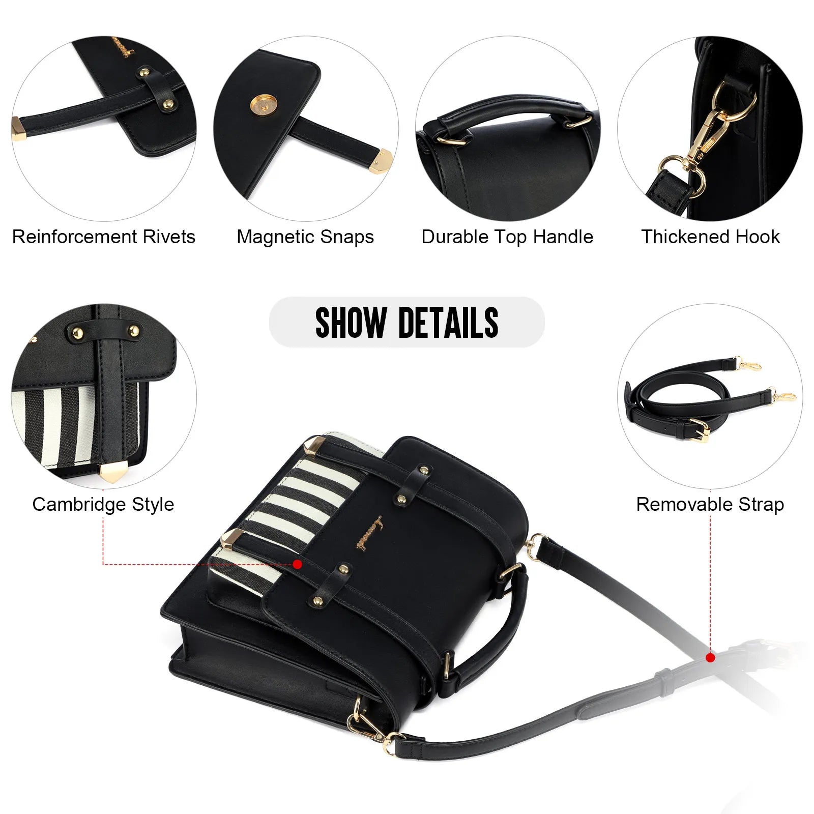 JMT-773834 Stylish LOVEVOOK Office Tote Bags for Women - Fashionable Strip Shoulder Handbags