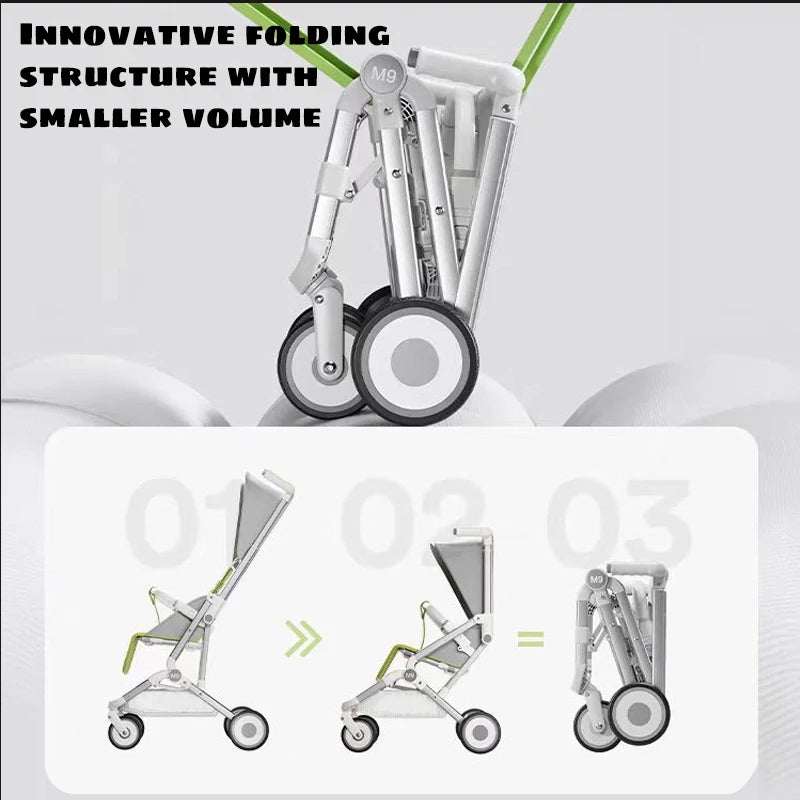 JMT-774026 Lightweight Folding Travel Baby Stroller with Detachable Canopy and Breathable Backrest