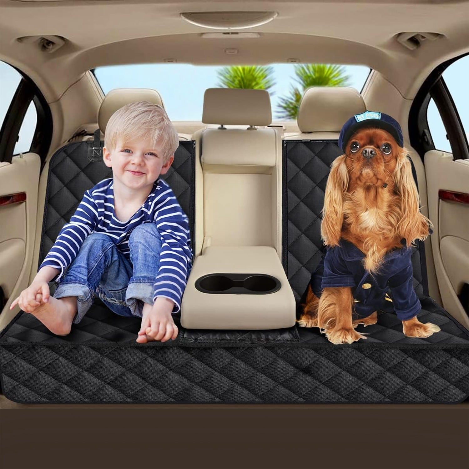 JMT-774026 Waterproof Dog Car Seat Cover with Scratchproof Protection and Adjustable Seat Belt for SUVs, Trucks, and Cars