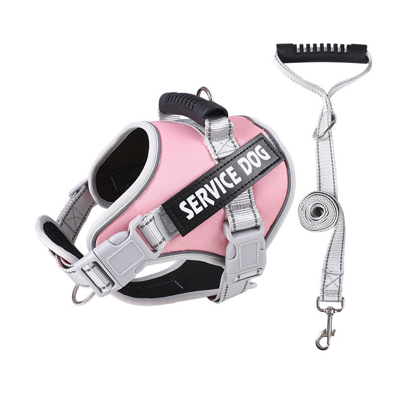 JMT-774346 Adjustable Dog Chest Strap with Traction Rope - Various Colors and Sizes Available
