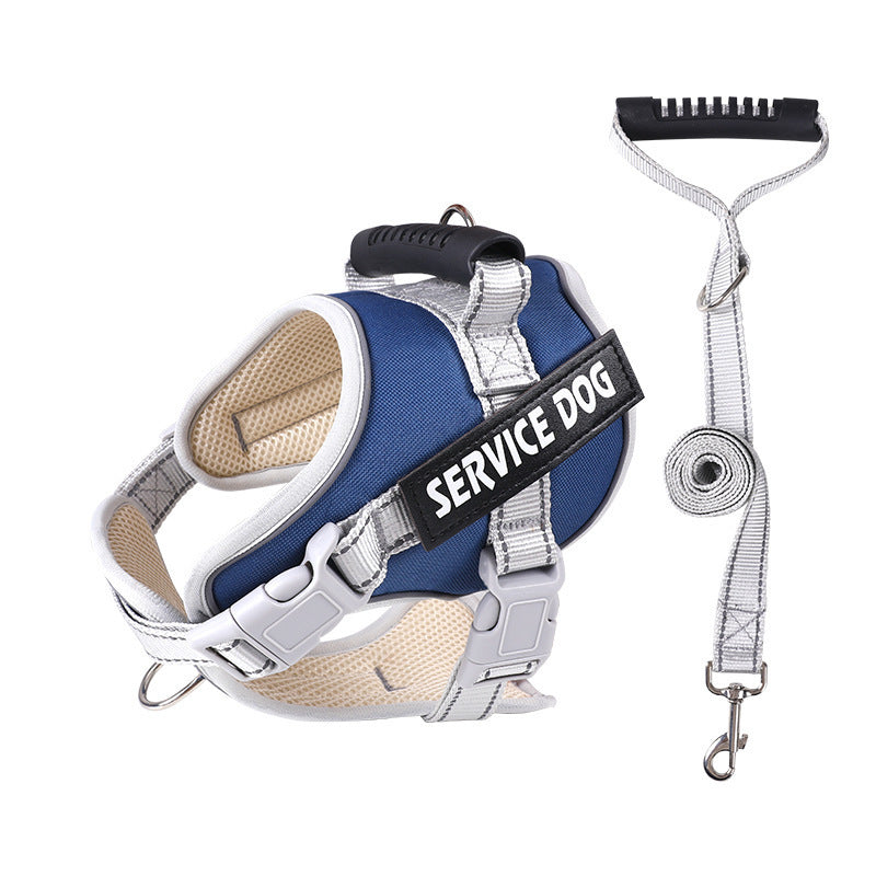 JMT-774346 Adjustable Dog Chest Strap with Traction Rope - Various Colors and Sizes Available