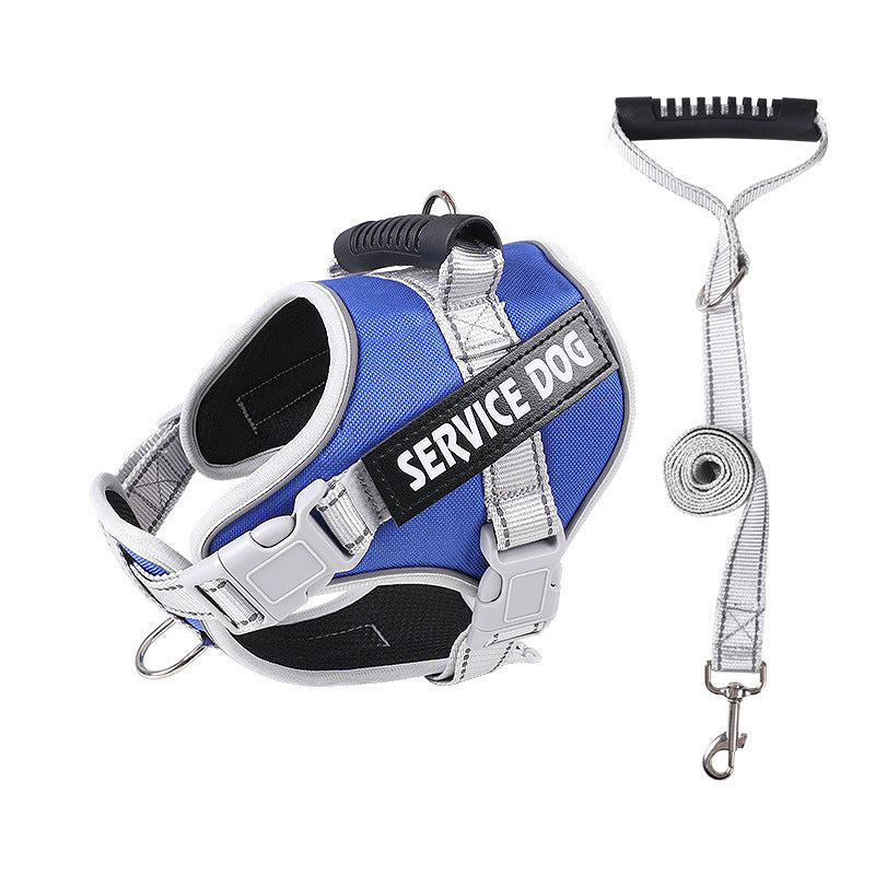 JMT-774346 Adjustable Dog Chest Strap with Traction Rope - Various Colors and Sizes Available