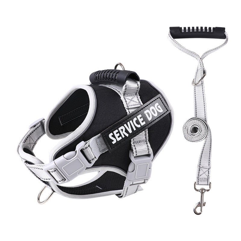 JMT-774346 Adjustable Dog Chest Strap with Traction Rope - Various Colors and Sizes Available