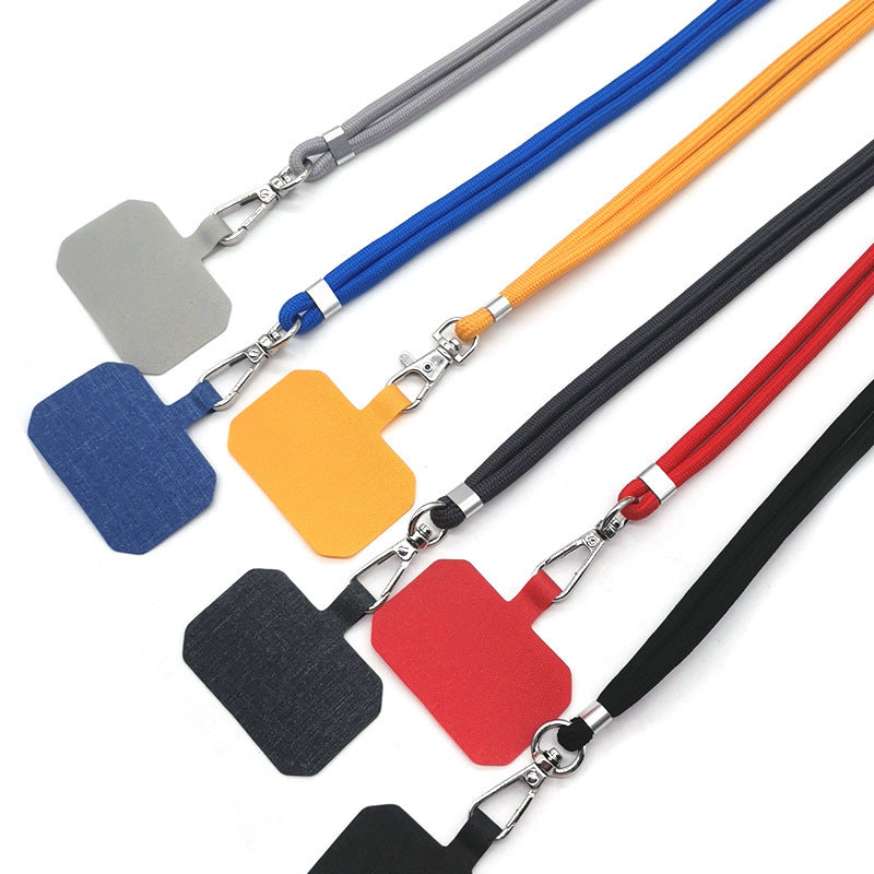 JMT-774346 Electroplated Carbon Fiber Universal Card Phone Case Lanyard in Multiple Colors