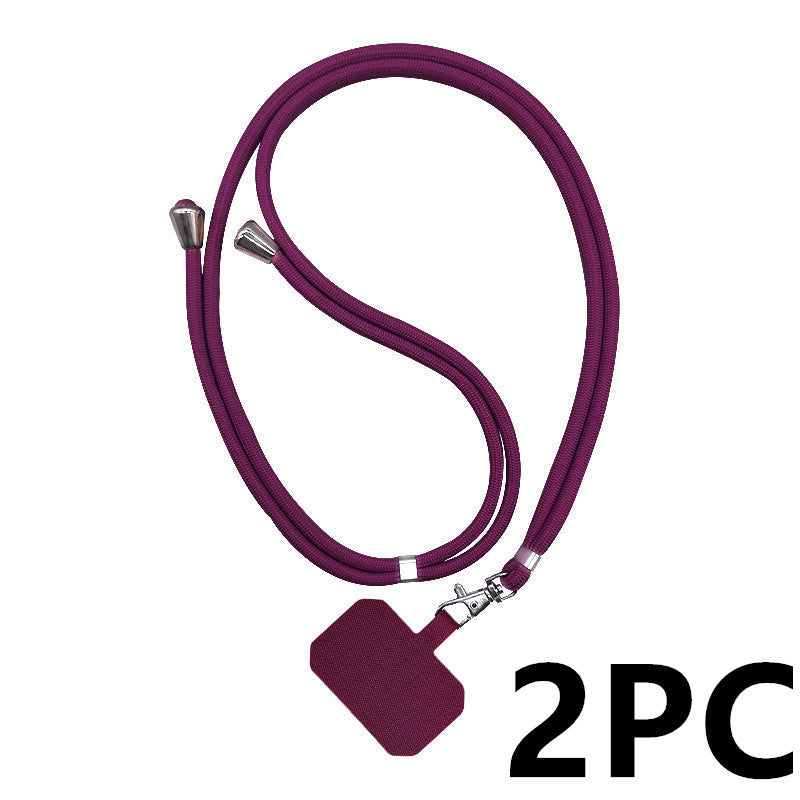 JMT-774346 Electroplated Carbon Fiber Universal Card Phone Case Lanyard in Multiple Colors