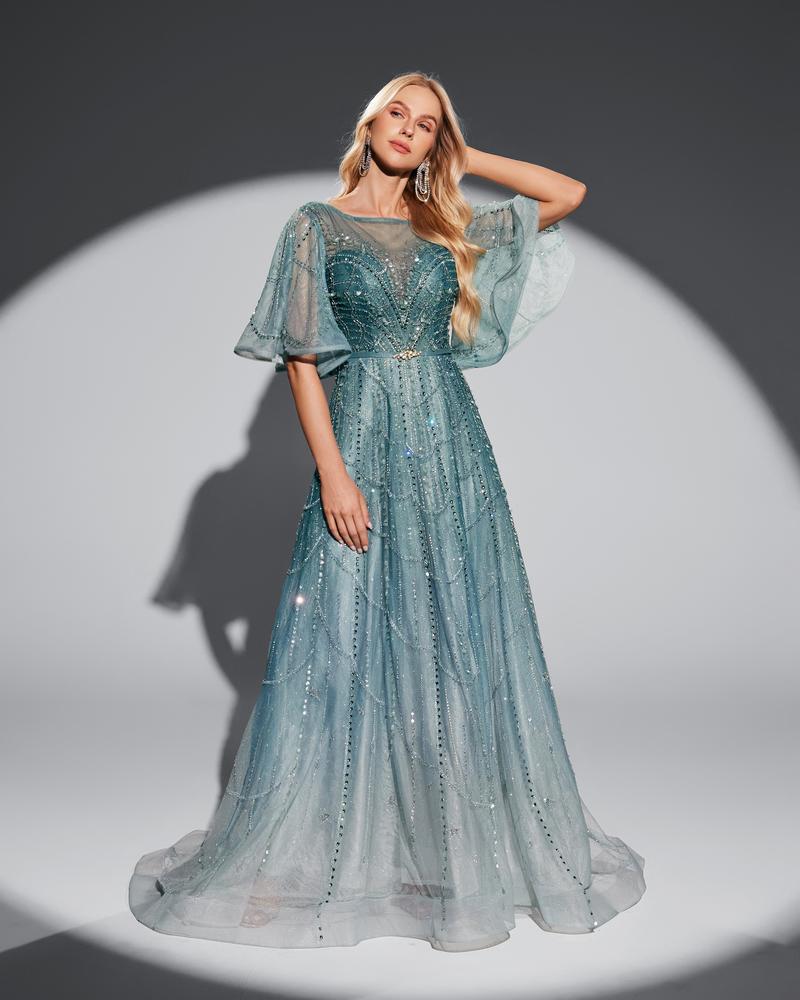 JMT-774410 Elegant Green Evening Dress for Women – Timeless Style and Sophisticated Design