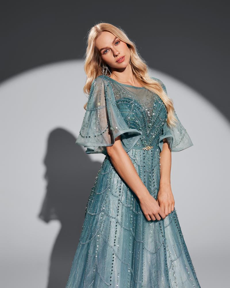 JMT-774410 Elegant Green Evening Dress for Women – Timeless Style and Sophisticated Design