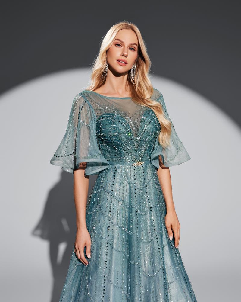 JMT-774410 Elegant Green Evening Dress for Women – Timeless Style and Sophisticated Design