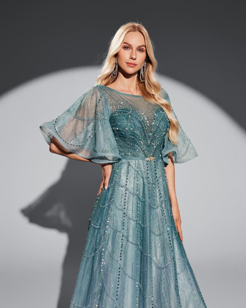 JMT-774410 Elegant Green Evening Dress for Women – Timeless Style and Sophisticated Design