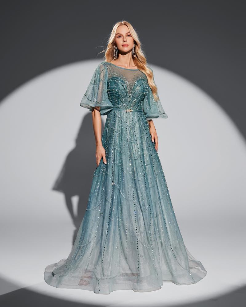 JMT-774410 Elegant Green Evening Dress for Women – Timeless Style and Sophisticated Design