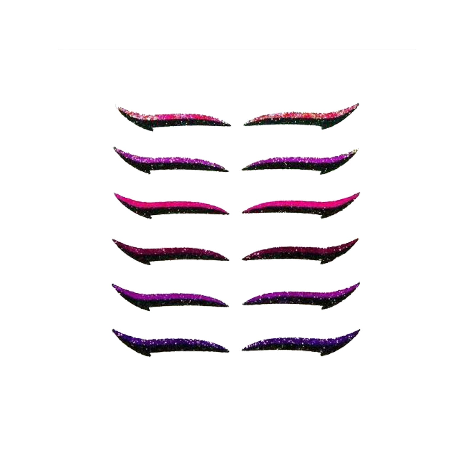 JMT-774602 Natural Eyeliner Sticker Set for Big Eye Makeup - 12 Pieces, Multiple Colors