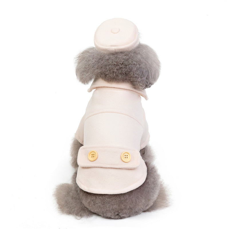 JMT-774794 Stylish Flight Attendant Dog Coat in Red, Khaki, and Blue - Multiple Sizes Available