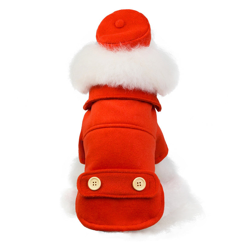 JMT-774794 Stylish Flight Attendant Dog Coat in Red, Khaki, and Blue - Multiple Sizes Available
