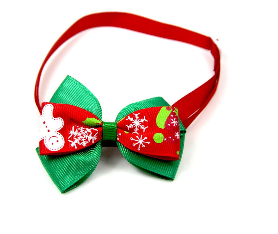 JMT-774986 Christmas-Themed Cartoon Pet Bow Ties for Dogs and Cats - Festive Party Accessories, 50 Pack