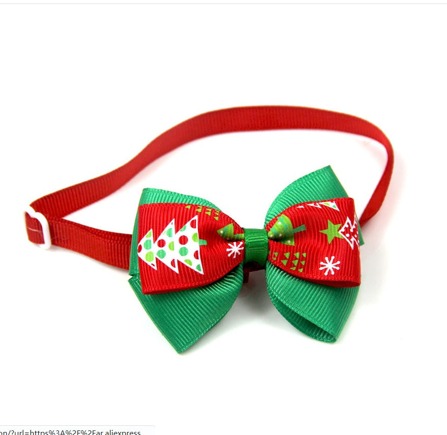 JMT-774986 Christmas-Themed Cartoon Pet Bow Ties for Dogs and Cats - Festive Party Accessories, 50 Pack