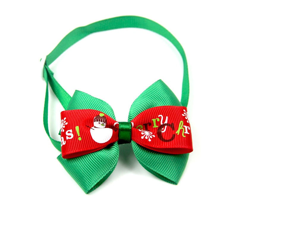 JMT-774986 Christmas-Themed Cartoon Pet Bow Ties for Dogs and Cats - Festive Party Accessories, 50 Pack