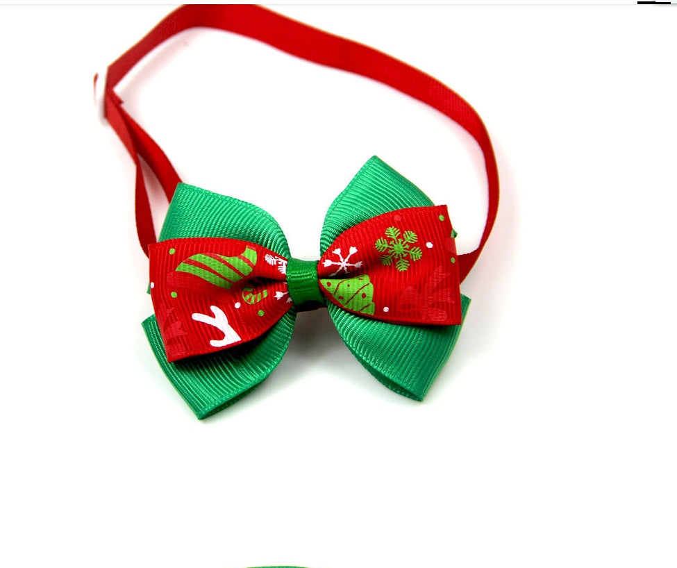 JMT-774986 Christmas-Themed Cartoon Pet Bow Ties for Dogs and Cats - Festive Party Accessories, 50 Pack
