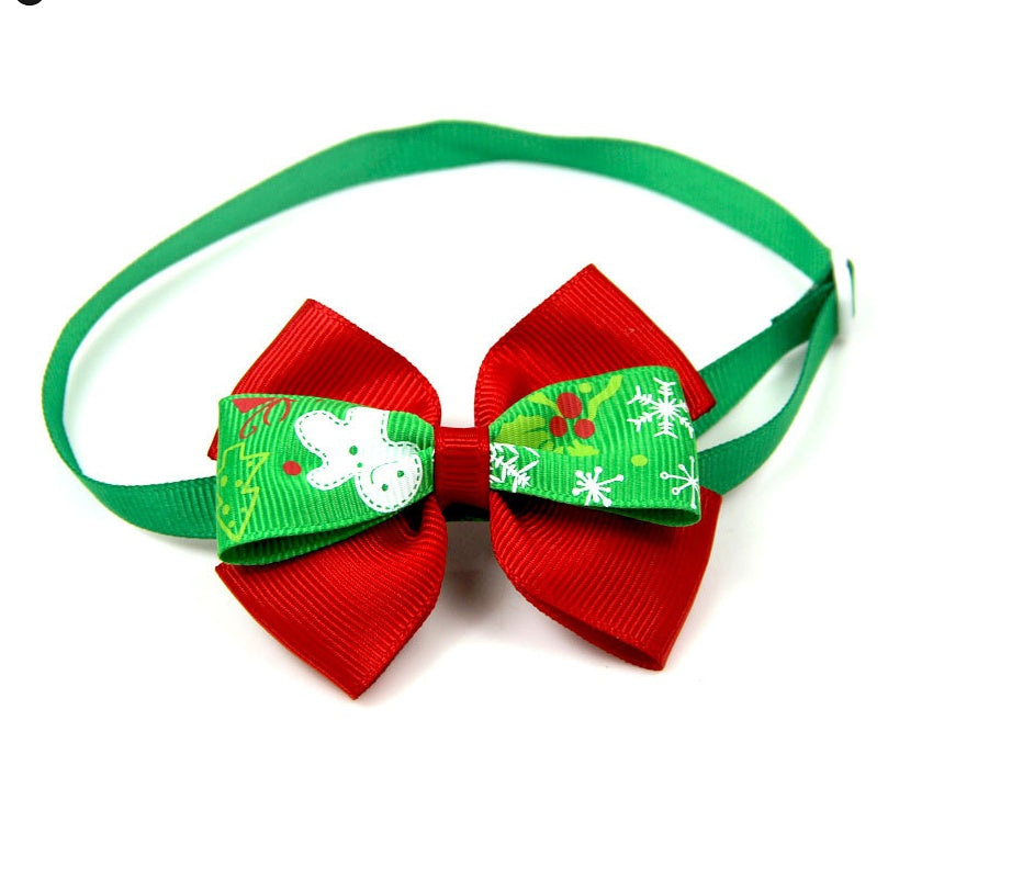 JMT-774986 Christmas-Themed Cartoon Pet Bow Ties for Dogs and Cats - Festive Party Accessories, 50 Pack