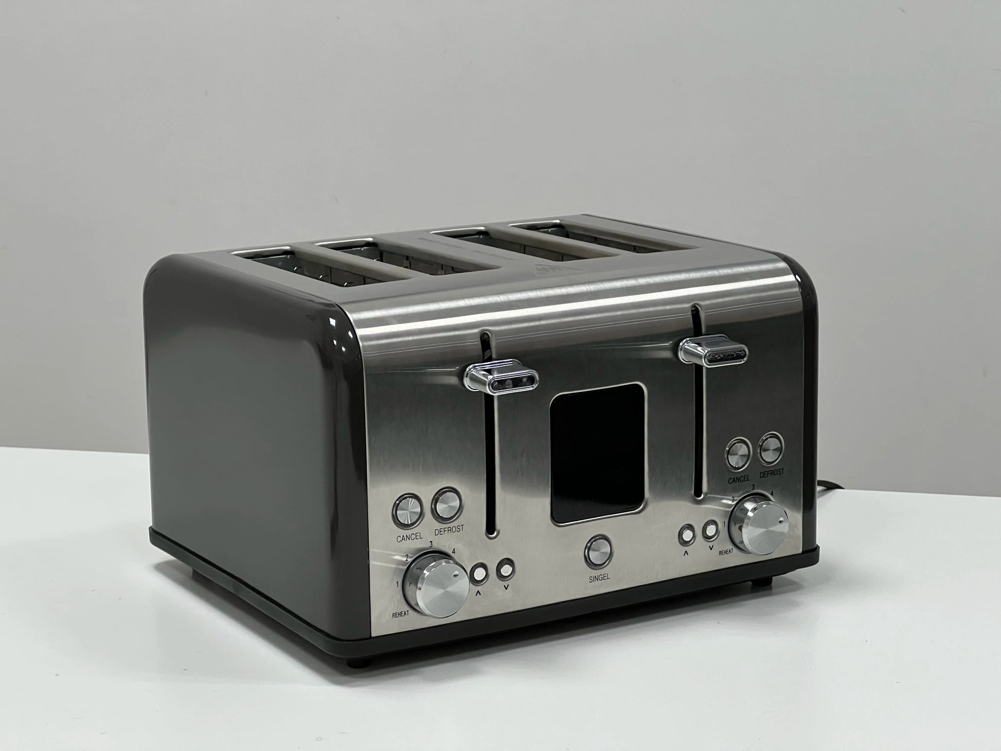 JMT-775114 Stainless Steel 4-Slice Digital Toaster with LED Display and Dust Cover