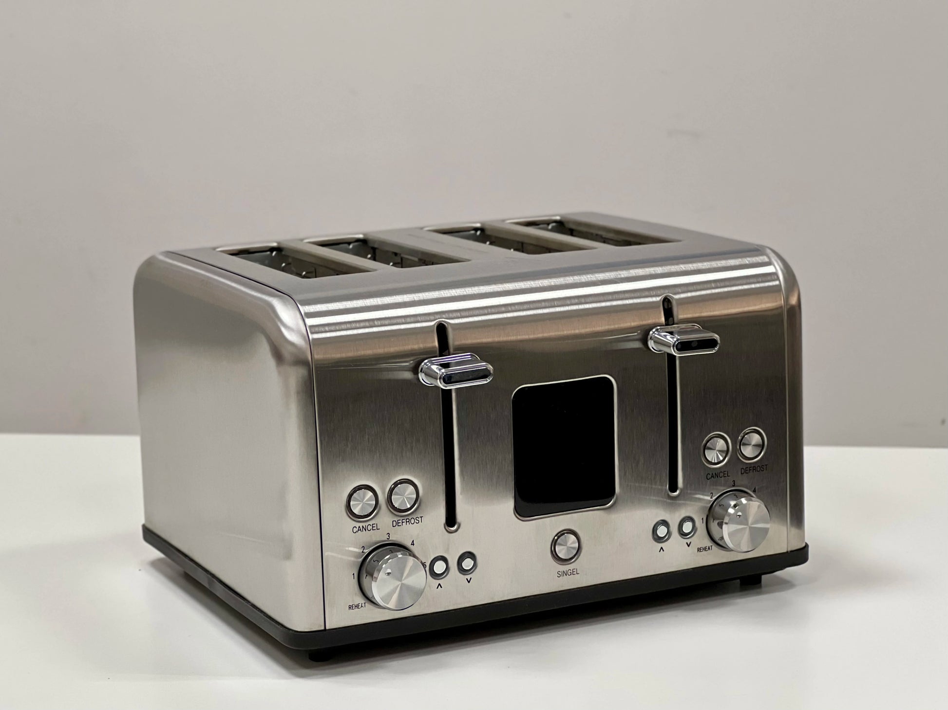 JMT-775114 Stainless Steel 4-Slice Digital Toaster with LED Display and Dust Cover