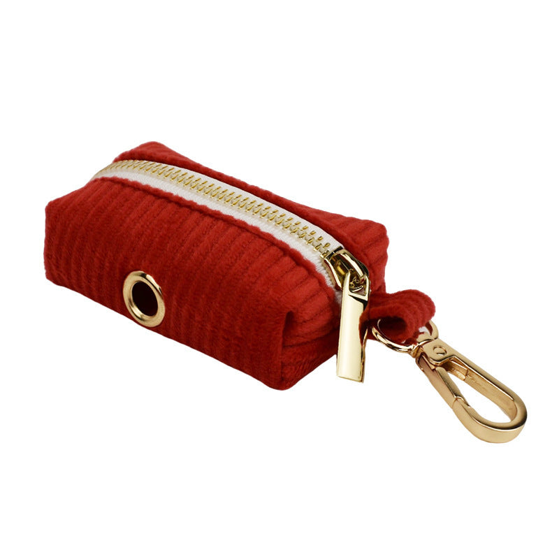 JMT-775498 Corduroy Dog Collar and Leash Set with Bow and Accessories - Five-Piece Pet Essentials