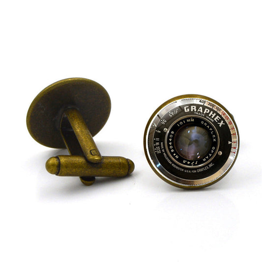 JMT-775498 Fashion Glass Cufflinks with Alloy Accents - 1.8cm Length, 1.7cm Width, 1.6cm Diameter