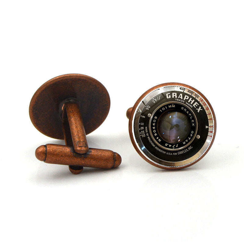 JMT-775498 Fashion Glass Cufflinks with Alloy Accents - 1.8cm Length, 1.7cm Width, 1.6cm Diameter