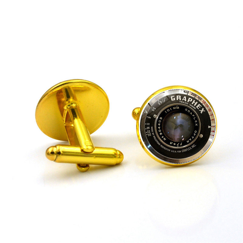 JMT-775498 Fashion Glass Cufflinks with Alloy Accents - 1.8cm Length, 1.7cm Width, 1.6cm Diameter