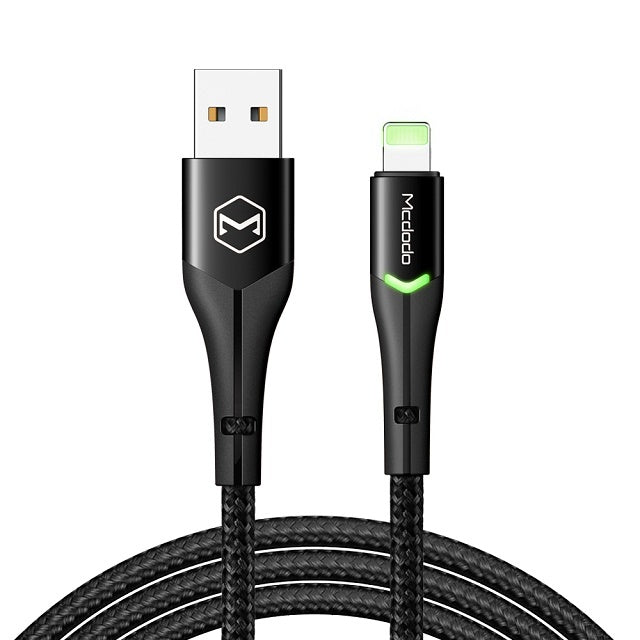 JMT-775498 LED Indicator Data Cable for iPhone with 8PIN Connector - 1.2m/1.8m Length, Aluminum Alloy Material, Fast Charging & Data Transmission