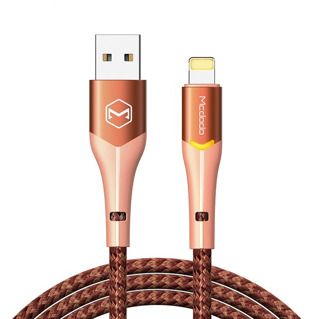 JMT-775498 LED Indicator Data Cable for iPhone with 8PIN Connector - 1.2m/1.8m Length, Aluminum Alloy Material, Fast Charging & Data Transmission
