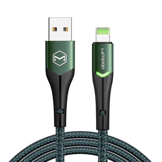 JMT-775498 LED Indicator Data Cable for iPhone with 8PIN Connector - 1.2m/1.8m Length, Aluminum Alloy Material, Fast Charging & Data Transmission