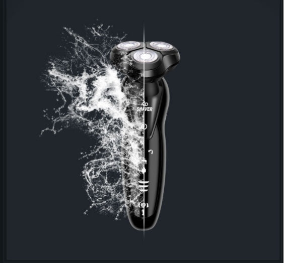 JMT-775562 Zhong Zheng Rechargeable 4D Floating Razor with 3 Rotating Blades and Waterproof Design