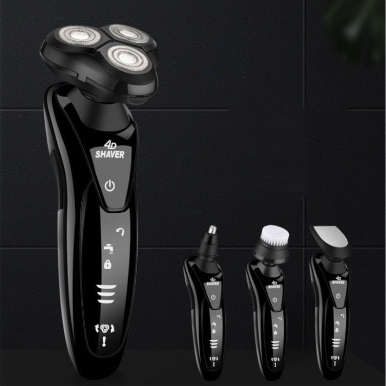 JMT-775562 Zhong Zheng Rechargeable 4D Floating Razor with 3 Rotating Blades and Waterproof Design