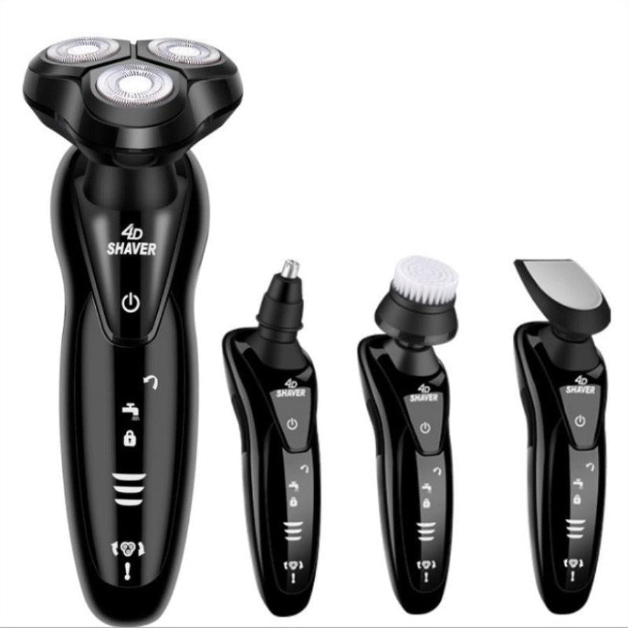 JMT-775562 Zhong Zheng Rechargeable 4D Floating Razor with 3 Rotating Blades and Waterproof Design