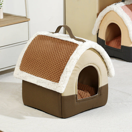 JMT-775626 Foldable Pet Bed House for Small and Medium Dogs & Cats - Warm Sleeping Nest for Winter, Portable Puppy Cave Sofa