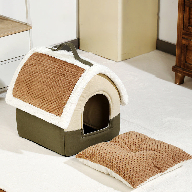 JMT-775626 Foldable Pet Bed House for Small and Medium Dogs & Cats - Warm Sleeping Nest for Winter, Portable Puppy Cave Sofa