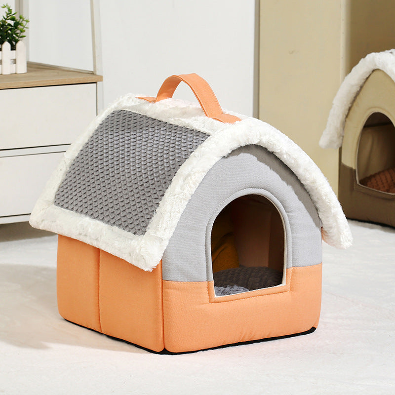 JMT-775626 Foldable Pet Bed House for Small and Medium Dogs & Cats - Warm Sleeping Nest for Winter, Portable Puppy Cave Sofa
