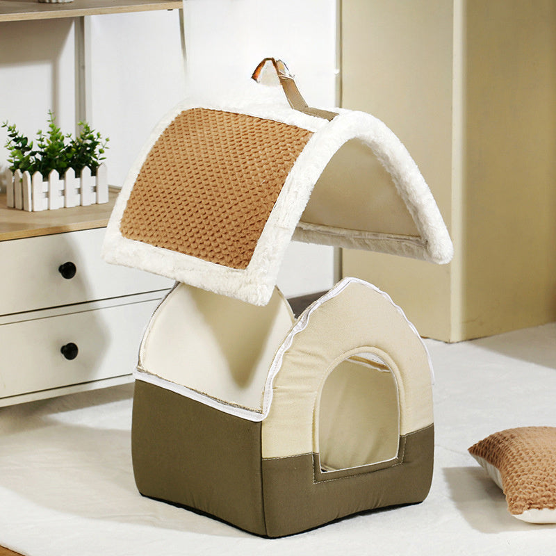 JMT-775626 Foldable Pet Bed House for Small and Medium Dogs & Cats - Warm Sleeping Nest for Winter, Portable Puppy Cave Sofa