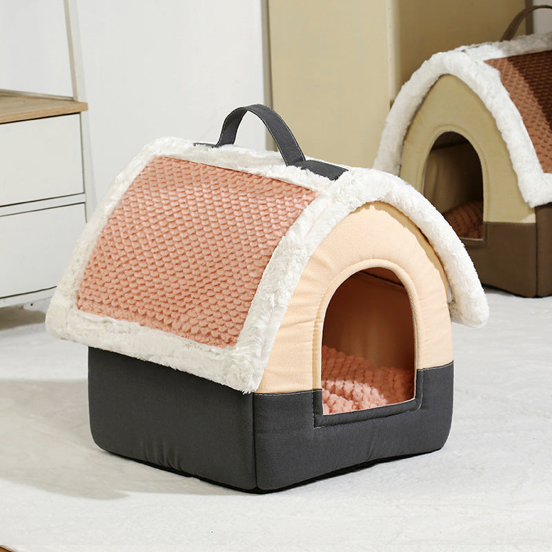 JMT-775626 Foldable Pet Bed House for Small and Medium Dogs & Cats - Warm Sleeping Nest for Winter, Portable Puppy Cave Sofa