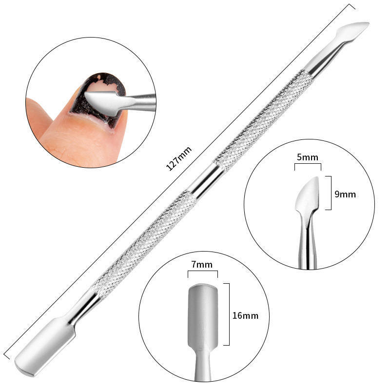 JMT-775626 Stainless Steel Cuticle Push and Nail Care Tool Set with Double-Head Remover