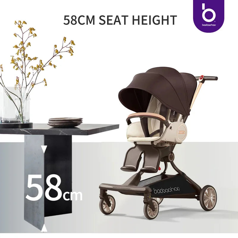 JMT-776458 Compact Lightweight 360-Degree Reversible Handle Pushchair for Newborns