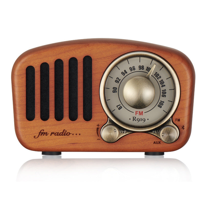 JMT-776650 Retro Wooden Bluetooth Mini Speaker - Wireless Design, 5W Output, 1100mAh Battery, USB Interface, 10m Range