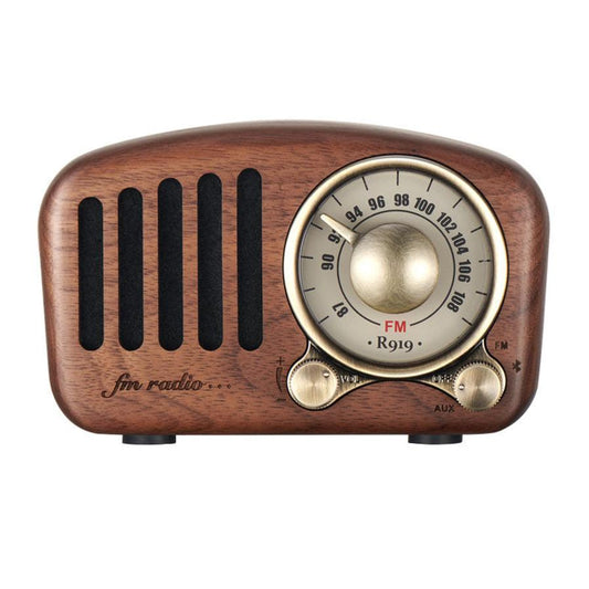 JMT-776650 Retro Wooden Bluetooth Mini Speaker - Wireless Design, 5W Output, 1100mAh Battery, USB Interface, 10m Range