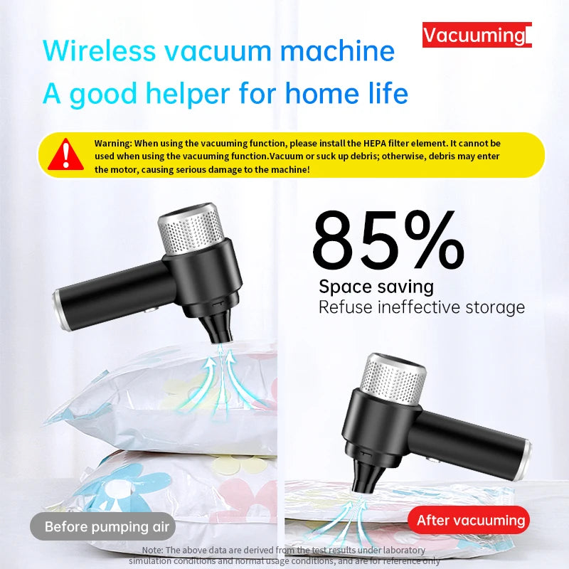 JMT-776778 Mini Handheld Wireless Vacuum Cleaner - 3-in-1 Blow-Suction for Cars and Home