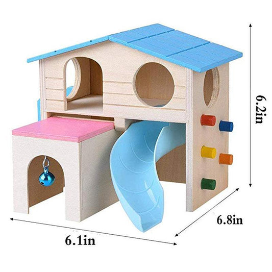 JMT-776778 Natural Wood Hamster Log House for Small Pets - Safe, Eco-Friendly Nesting Accessory
