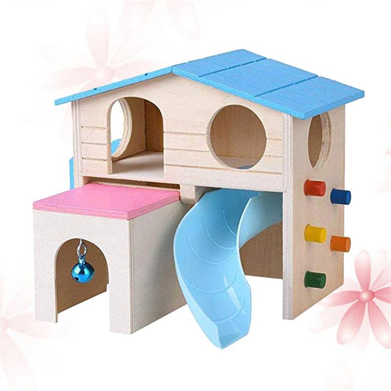JMT-776778 Natural Wood Hamster Log House for Small Pets - Safe, Eco-Friendly Nesting Accessory